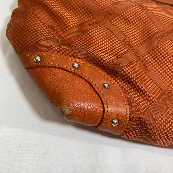Longchamp Le Pilage Orange Monogram Tote Bag - Picture 4 of 11